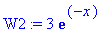 W2 := 3*exp(-x)