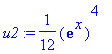 u2 := 1/12*exp(x)^4