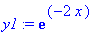y1 := exp(-2*x)