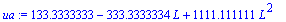 ua := 133.3333333-333.3333334*L+1111.111111*L^2