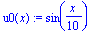 u0(x) := sin(1/10*x)