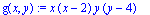 g(x,y) := x*(x-2)*y*(y-4)