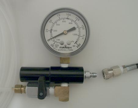 adjustable pressure regulator with gauge and on-off valve