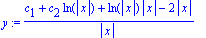 y := (c[1]+c[2]*ln(abs(x))+ln(abs(x))*abs(x)-2*abs(x))/abs(x)